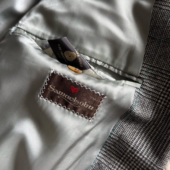 Samuelsohn 2pc Suit Double Breasted Glen Plaid Wool 42L, Made in Canada - Picture 7 of 11